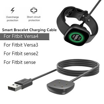 Подмяна на кабел за зареждане 1/2 бр., Поставка за кабел за зареждане 50/100 см, Аксесоари за часа, зарядно устройство за зарядно устройство, кабел за Fitbit Sense 2/1