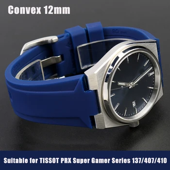 Подходящ за TISS0T PRX серия Super Gamer 137/407/410 Силикон каишка за часовник Водоустойчив спортни гривни за часовници заместват гривни