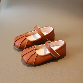 Пролетно ежедневни обувки принцеси за момичета CAPSELLA /есен елегантни обувки на плоска подметка с мека подметка за момиченца, размер 21-35