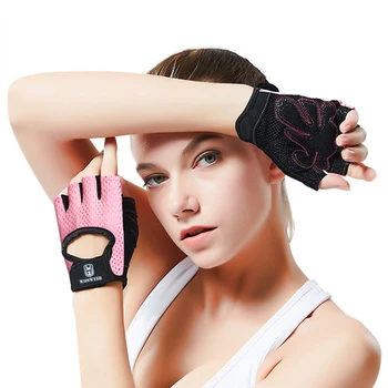 Професионални ръкавици WOSWEIR за фитнес, аксесоари за фитнес, вдигане на тежести за жени, мъже, Кроссфит, за защита на ръцете на половин пръст