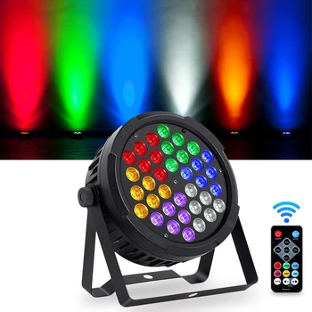 Пълноцветен Живописна Лампа 36X1 W 6В1 LED RGBWA UV Par Light С Дистанционно Управление DMX512 Звукова Активиране на Дискотека с DJ Party Stage Decoration Lamp
