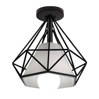 Реколта плафониери Nordic E27, iron тавана лампа, ретро-клетка, лампа за кухня, плафониери за осветление дома