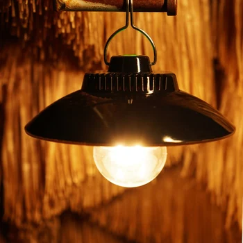 Ретро led работна лампа Type-C, Акумулаторна полилей, крушка за нощния пазар, Мобилна спасителна лампа за къмпинг на открито, спиране на тока