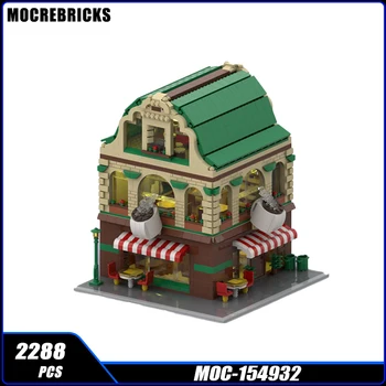 Серия от Street View Coffee Shop Модел градивен MOC-154932 Колекция от Експерти Пъзел Висока Сложност Оригинална Тухлена играчка