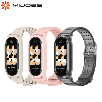 Силиконови гривни за часовници Mi Band 8, водоустойчив каишка за умни часа, замяна за Xiaomi Miband 8 Correa