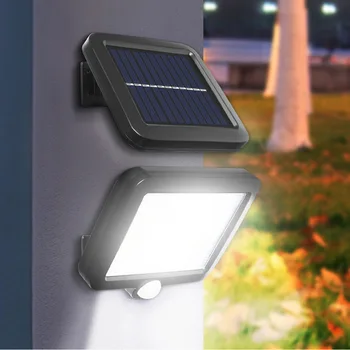 Слънчеви външни светлини Външни светлини с датчик за движение Ультраяркие охранителни светлини на слънчеви батерии 120 LED, непромокаеми за улицата