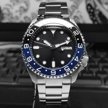 сребърни часовници Skx 007 41 мм, прозрачна основа, циферблат от неръждаема стомана и сапфир стъкло, лого по поръчка, подходящи за механизъм NH36 3.8