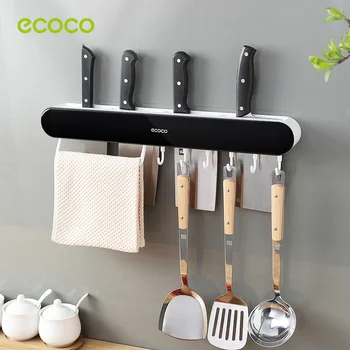 Стенен държач за ножове ECOCO, рафтове за съхранение на кухненски аксесоари, Магнитен държач за кухненски аксесоари, държач за ножове, прибори за хранене
