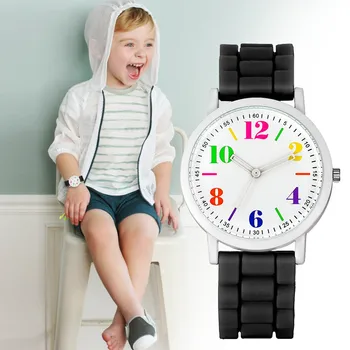 Стилни и Красиви Меки силиконови часовници, Детски кварцови часовници, ежедневни Спортни ръчни часовници с гъвкава гумена каишка за момичета и момчета