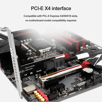 Такса за разширение PCI E за СФФ-8643 PCI-EX4/X8/X16 PCIE X4-SFF8643 Карта за разширяване на PCIE за SSD-диск U2 NVMe