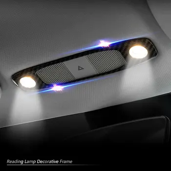 Тампон за лампи за четене от въглеродни влакна За Tesla Model 3 Model Y 2017-2023 Аксесоари за интериора на колата, Имитиращи Кръпка