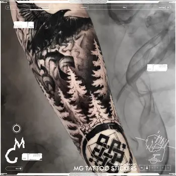 Татуировки в стил Пънк-гората за жени, временна татуировка с Орел в ръка, Художествена, устойчиви Фалшива татуировка, Готическата водоустойчив татуировка, стикер