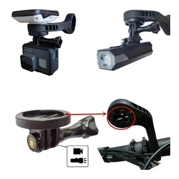 Титуляр колоездене компютър, Велосипеди черен адаптер за камера, здрав край на Garmin за-GoPro, на предното монтиране, найлон