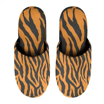 Топли памучни чехли с изображение на тигър (12) За мъже и жени, нескользящая космати обувки върху дебела подметка, Домашни чехли, маратонки