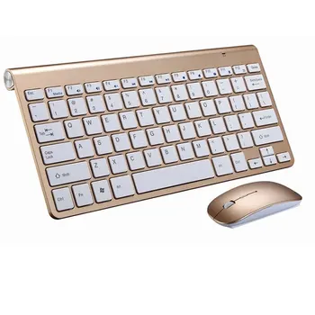 Ультратонкая безжична клавиатура и мишка 2,4 G за тихи употреба в офис лаптопи