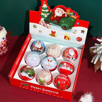 Форма на Топка Коледни Кутии шоколадови Бонбони Коледно Дърво Подвесное Украса Подарък кутия на Дядо Коледа Навидад Натал Noel Украса за Сватбени партита