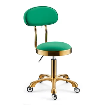 Фризьорски столове, кожена кръг стол за маникюр, салонные столове за бръснене, фризьорски столове, стол за козметик с въртящи се колела