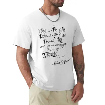 Хънтър С. Томпсън: Луд - това е художествена цитат тениска с домашен любимец принтом за момчета, дрехи в стил на kawai, мъжки тениски