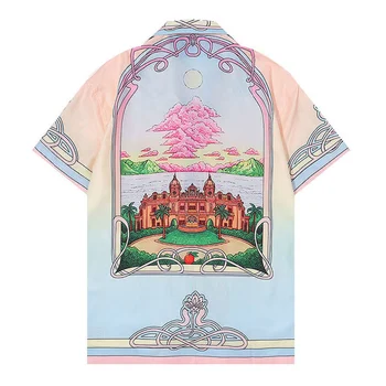 Цветна риза с Ключалка, Ежедневни мъжки Градинска дрехи с къс ръкав, Лятна Дишаща Camisa Fashion Masculina в китайски стил