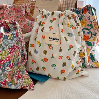 Чанта за майките с флорални принтом, чанта за бебешки пелени, Джоб на съвсем малък за памперси, Чанта за пренасяне на количка, Пътна чанта за съхранение на пелените на открито