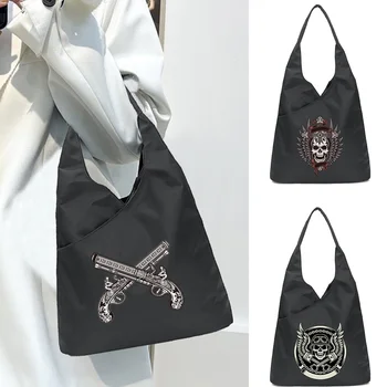 Чанта за момичета, чанта-тоут, Мека Дългогодишна Косметичка за съхранение, Множество, в стил Харадзюку, с принтом под формата на Хубава Черепа, Малка чанта за подробности