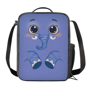 Чанта за обяд с шарени мультяшного слон за момчета и момичета, обяд-бокс, чанти-незабавни посланици с животни, термосумка за пикник на поръчка Bolsa Termica