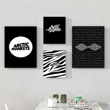 Черен плакат на Arctic Monkeys AM, Класически Реколта плакати, високо качество, Стенно изкуство, ретро плакати за домашен интериор стените на стаята