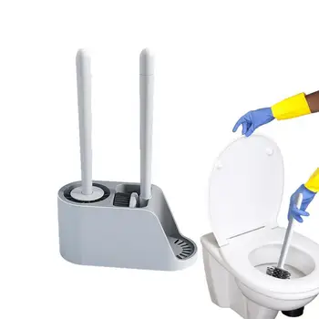 Четка за почистване на тоалетната чиния, Силиконова чашка, Скрубер С Титуляра, за Многократна употреба, за да проверите за почистване на Тоалетната чиния, на Силиконова четка за почистване на глави за