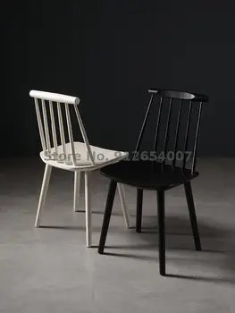 Чистият Червен Скандинавски Прост Стол от буково дърво, маса за Хранене, Стол от масивно дърво, Уиндзор единична стол, Стол за почивка на балкона