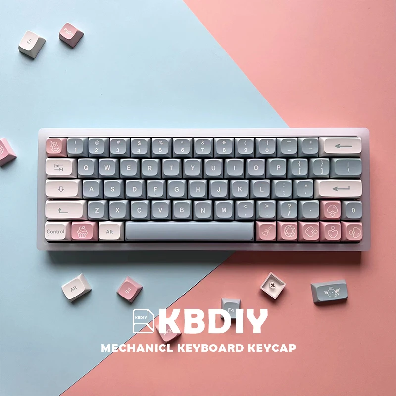 KBDiy XDA Profile PBT Keycaps, Сладки Розови Шапки по поръчка 134 Капачка за ключове, комплект за механична геймърска клавиатура Castle in the Sky1