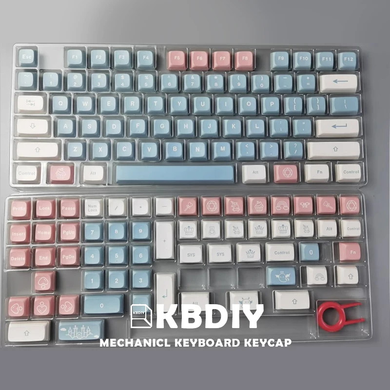 KBDiy XDA Profile PBT Keycaps, Сладки Розови Шапки по поръчка 134 Капачка за ключове, комплект за механична геймърска клавиатура Castle in the Sky5