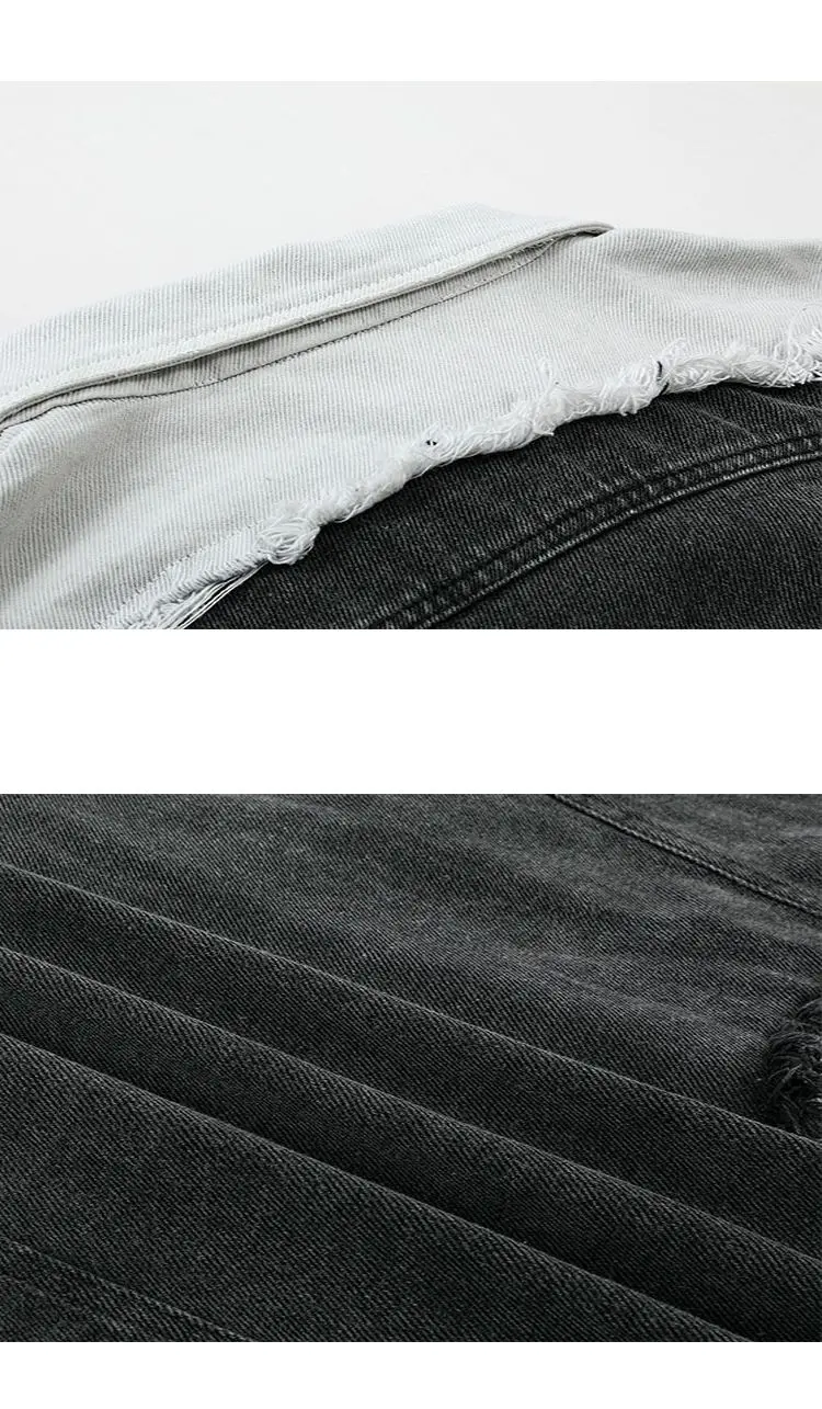 2023 Пролетно-Есенни Прости Нови Мъжки дънкови якета, Ежедневни модни облегающая Деним яке в стил мозайка, Мъжки дрехи Daliy C642