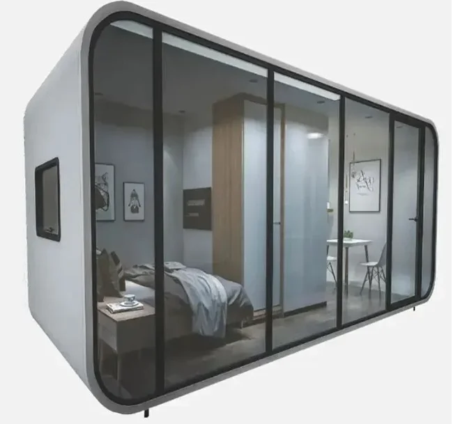 Модерен популярен произведената у дома и на открито, Малка контейнерная вила с настаняване в семейство, Мобилен Работния Къща Office Pod, Apple Cabin Capsule Inn3