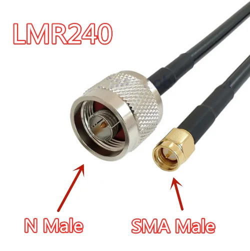 Нов кабел LMR240 N Штекерно-гнездовой конектор SMA 50-4 LMR-240 RF Коаксиален кабел за връзка с косичкой 0,1-20 м2