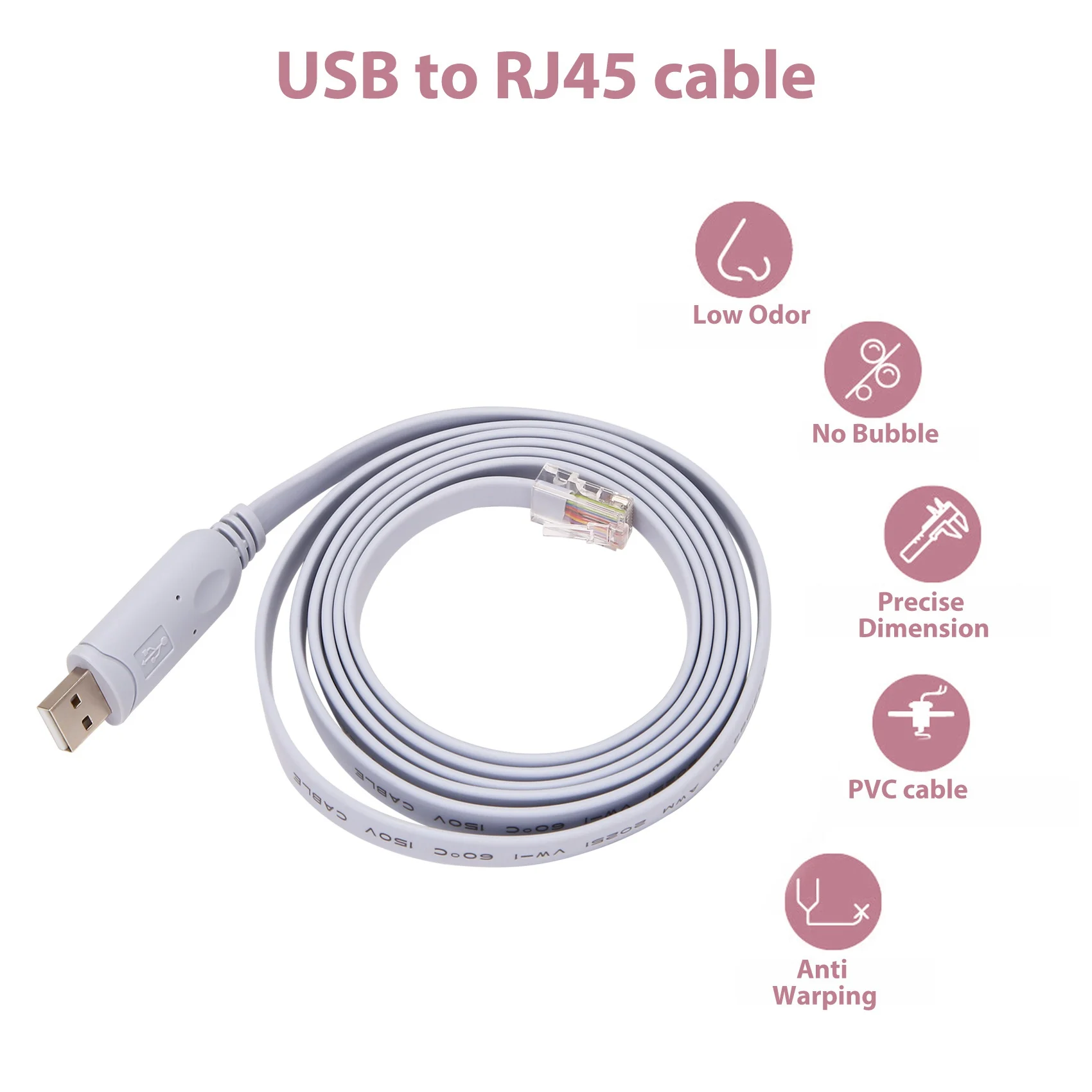 USB към RJ45 за Cisco USB кабела на конзолата FTDI 7446642418353