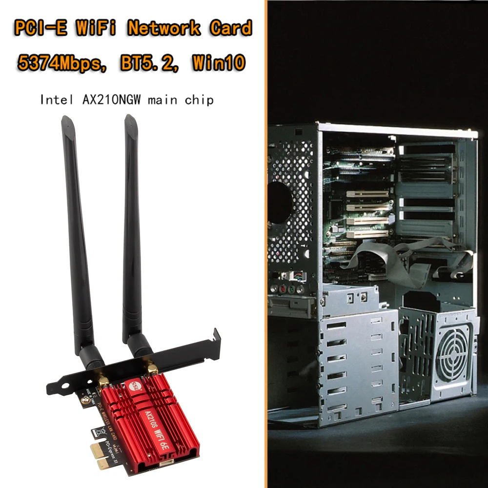 5374 Mb Wi-Fi PCIE 6 Безжичен WiFi Адаптер Bluetooth 5,2 Intel AX210 Трехдиапазонная 2,4 G/5G/6 Ghz PCI Express 802.11 AX Мрежова карта Wi-Fi5