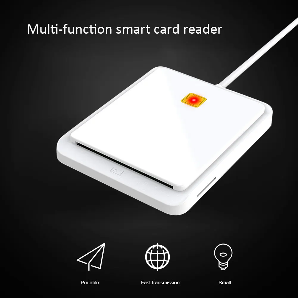 Четец на smart карти, USB 2.0 за DN CAC IC, ID, Bank СИМ-карта за Windows 7 8 10 Vista3
