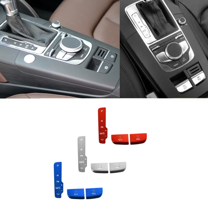 Приложимо към централна конзола в кабината на автомобила Audi A3 2014-2020 2014-2019 S3 електронна бутон на ръчната спирачка ключ превключване на предавките, декоративни алуминий0