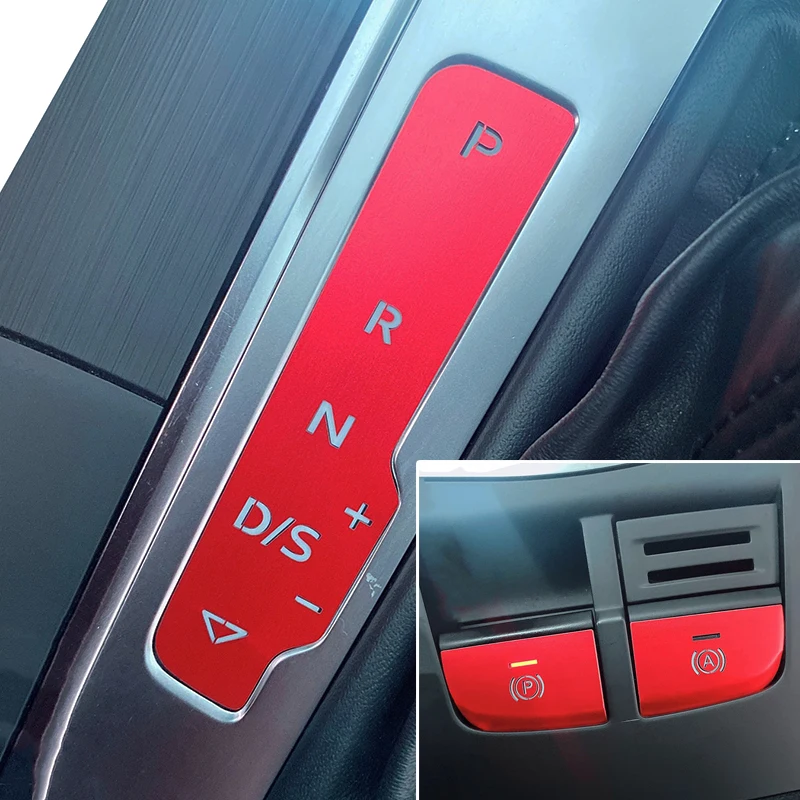 Приложимо към централна конзола в кабината на автомобила Audi A3 2014-2020 2014-2019 S3 електронна бутон на ръчната спирачка ключ превключване на предавките, декоративни алуминий1