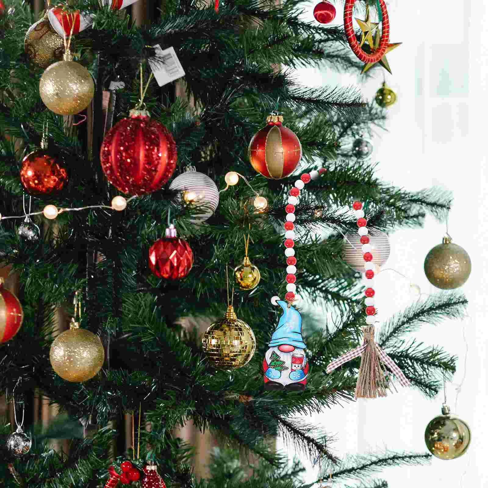 Коледни Дървени Орнаменти Коледна Висулка Дядо Коледа Мъниста Подвесное Бижу Цвете Венец3