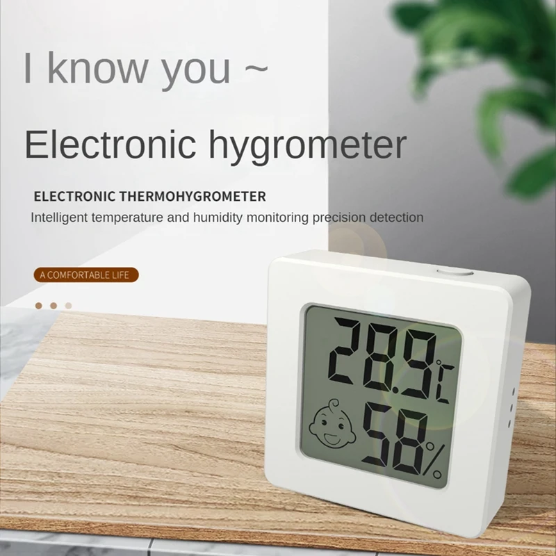 Мини LCD дигитален термометър-влагомер, измерване на температура, сензор за влажност на въздуха, комплект бутони метеорологични станции как става това с батерията3
