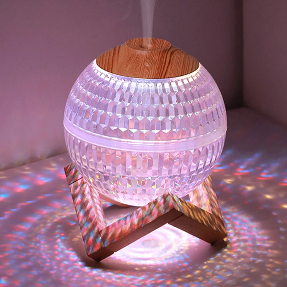 Кристална топка Преносим Овлажнител на въздуха 350 мл Резервоар за вода с цветно нощно осветление на Домакински овлажнител на въздуха за спалня/детска/офис2