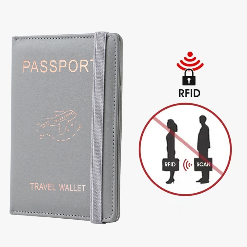 RFID корици за паспорти, защита за паспорт, мултифункционален водоустойчив портфейл за кредитни идентификация на притежателя на бизнес документи, пътен аксесоар1