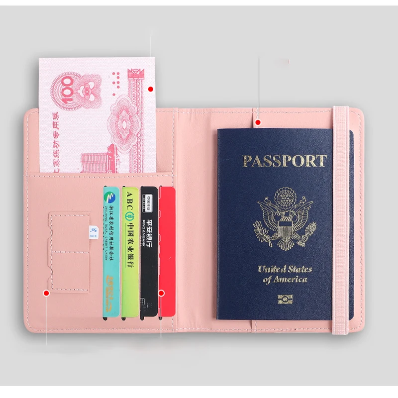 RFID корици за паспорти, защита за паспорт, мултифункционален водоустойчив портфейл за кредитни идентификация на притежателя на бизнес документи, пътен аксесоар2