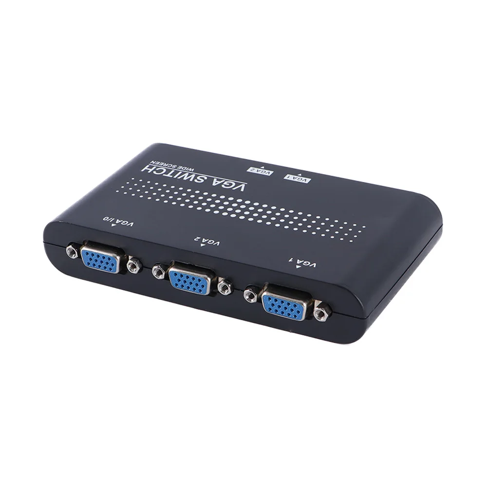 Преминете VGA черно 2 порта 1920x1440, адаптер за видеопереключателя за PC, конвертор, кутия, Аксесоари за монитори3