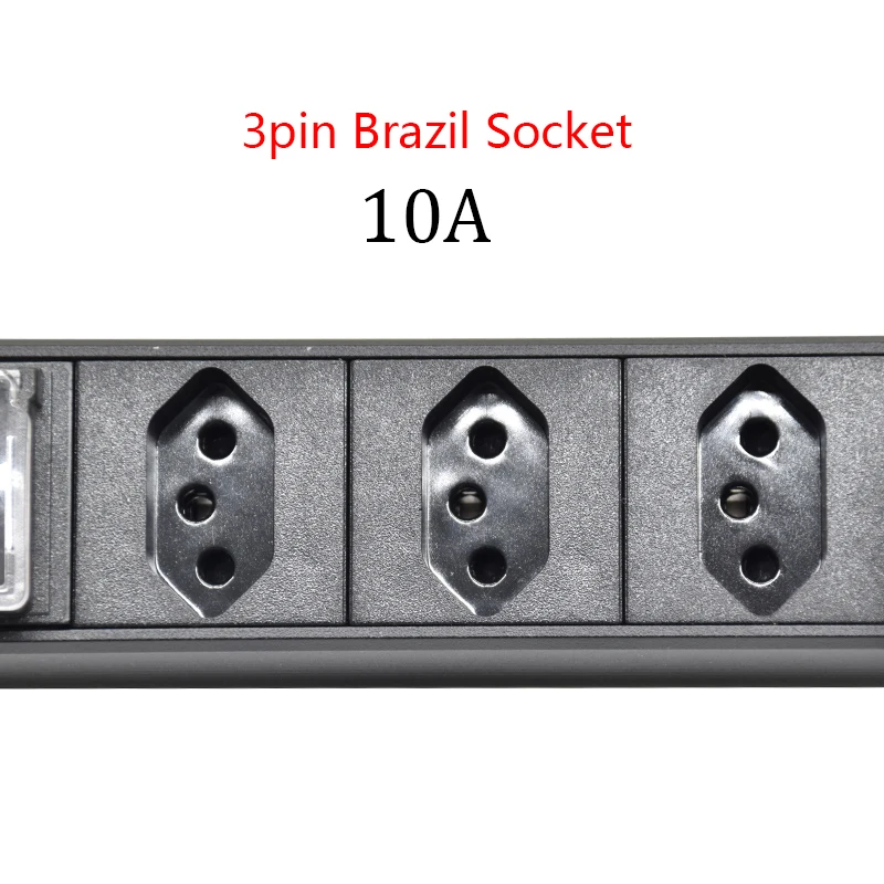 Мрежов шкаф PDU Power Strip Бразилският 3-информация за контакт 8-канален блок за разпределение на властта С превключвател удлинительный кабел с дължина 1,8 М1