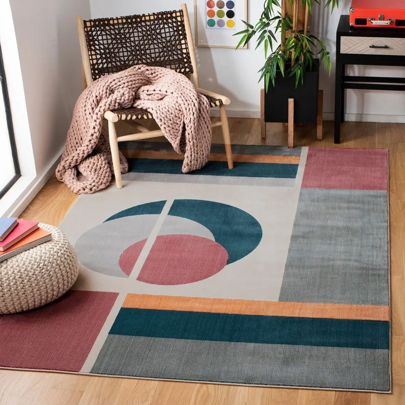 Италиански декоративни килими в ретро стил, за всекидневната, Модерен минималистичен малка странична масичка за спални Голям площад, мек килим, Лесен луксозна подложка за гардероб0