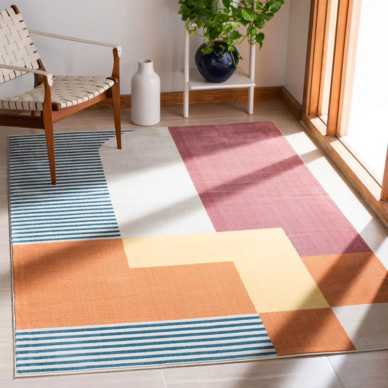 Италиански декоративни килими в ретро стил, за всекидневната, Модерен минималистичен малка странична масичка за спални Голям площад, мек килим, Лесен луксозна подложка за гардероб3