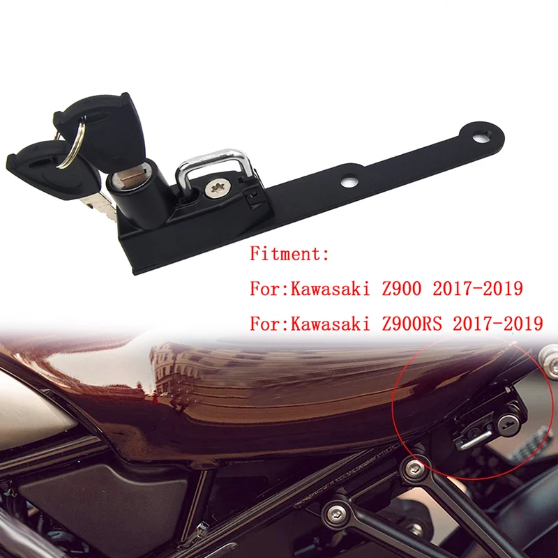 Мотоциклет противоугонный заключване за каска за безопасност с 2 ключове за КАФЕ Kawasaki Z900 Z900RS 2017 2018 2019 Аксесоари от алуминиева сплав1