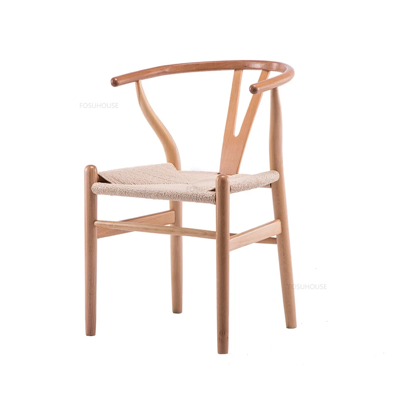 Трапезни столове от масивно дърво в скандинавски стил, Модерна маса за хранене, стол с обикновен стол за кухня, мебели за дома, Дизайнерски столове за почивка на семейството1